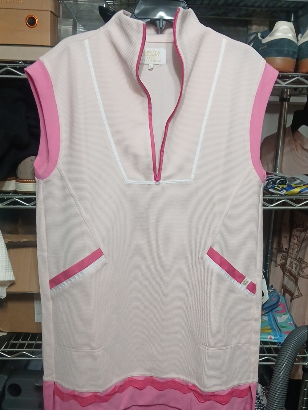 Simply Southern Pink and Light Pink Sleeveless Midi Dress